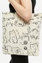 Zoozie Bags 2207 Bolsa de Bolso 100% Algodón, Crema y Negro, 38x42x8 cm